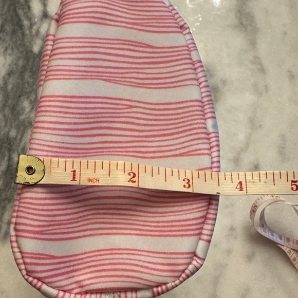 SCOUT Packin' Heat Makeup Bag featuring a pink and white wavy stripe pattern. - Picture 12 of 15